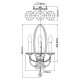 Applique da parete classica con 3 diffusori e dettagli in vetro