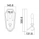 Applique da parete dal design classico con struttura in acciaio a 1 luce