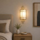 Applique da parete moderna in acciaio con diffusore in vetro con 1 lampadina