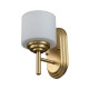 Applique da parete per bagno struttura in acciaio con diffusore in vetro