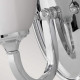 Applique per bagno struttura in acciaio con diffusore in vetro opalino