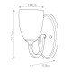 Applique per bagno struttura in acciaio con diffusore in vetro opalino