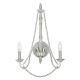 Lampada a parete classica in acciaio e strass in legno con 2 luci