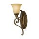 Lampada a parete in acciaio con diffusore in vetro a 1 luce dal design classico