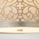 Lampada a soffitto classica in acciaio con diffusore in vetro e tessuto a 2 luci