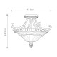 Lampada a soffitto per salotto in stile classico con diffusore in vetro a 2 luci