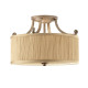 Lampada a soffitto stile classico in acciaio con diffusori in tessuto con 3 luci