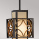 Lampada a sospensione classica in ferro con singolo diffusore in vetro 1 luce
