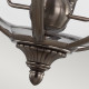 Lampadario grande in acciaio con diffusore rotondo in vetro a 4 luci