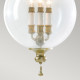 Lampada a sospensione in acciaio con diffusore in vetro con 3 lampadine