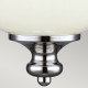 Lampada a sospensione in acciaio con diffusore in vetro rotondo piccolo a 1 luce