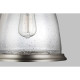 Lampada a sospensione in acciaio con diffusore medio in vetro a 1 luce