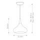 Lampada a sospensione media in acciaio con diffusore a 1 luce dal design moderno