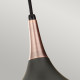Lampada a sospensione media in acciaio con diffusore a 1 luce dal design moderno