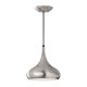 Lampada a sospensione media in acciaio con diffusore a 1 luce dal design moderno