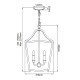 Lampada a sospensione media in acciaio dal design moderno con 4 lampadine