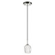 Lampada a sospensione mini moderna in acciaio con diffusore in vetro a 1 luce