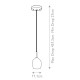 Lampada a sospensione mini moderna in acciaio con diffusore in vetro a 1 luce