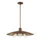Lampada a sospensione moderna con diffusore largo in acciaio con 3 lampadine