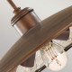 Lampada a sospensione moderna con diffusore largo in acciaio con 3 lampadine