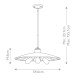 Lampada a sospensione moderna con diffusore largo in acciaio con 3 lampadine