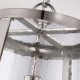 Lampada a sospensione moderna grande in acciaio e diffusore in vetro