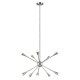 Lampada a sospensione moderna in acciaio con 10 lampadine
