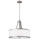 Lampadario moderno in acciaio con diffusore in vetro a 4 luci