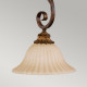 Lampada a sospensione singola classica in acciaio con diffusore in vetro