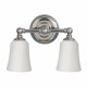 Lampada da parete in acciaio con 2 diffusori in vetro luce a LED G9