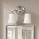 Lampada da parete in acciaio con 2 diffusori in vetro luce a LED G9