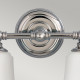 Lampada da parete in acciaio con 2 diffusori in vetro luce a LED G9
