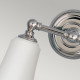 Lampada da parete in acciaio con 2 diffusori in vetro luce a LED G9