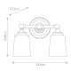 Lampada da parete in acciaio con 2 diffusori in vetro luce a LED G9