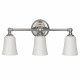 Lampada da parete in acciaio con 3 diffusori in vetro luce a LED G9