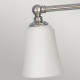 Lampada da parete in acciaio con 3 diffusori in vetro luce a LED G9