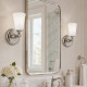 Lampada da parete in acciaio con diffusore in vetro a 1 luce a LED G9