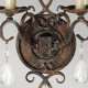 Lampada da parete in stile rustico in acciaio e dettagli in cristallo con 2 luci