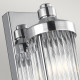Lampada da parete lineare in acciaio con diffusore in vetro a LED a 4 luci G9
