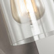 Lampada da parete moderno in acciaio con diffusore in vetro a 1 luce