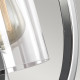Lampada da parete moderno in acciaio con diffusore in vetro a 1 luce
