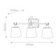Lampada da parete per bagno con 3 diffusori in vetro con lampadina LED G9