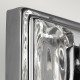 Lampada da parete per bagno moderno in acciaio con diffusore in vetro 1 luce