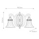 Lampada da parete per salotto in stile classico con 2 diffusori in vetro
