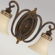 Lampada da parete per salotto in stile classico con 2 diffusori in vetro