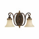 Lampada da parete per salotto in stile classico con 2 diffusori in vetro