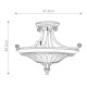 Lampada da soffitto rotonda in acciaio con diffusore in vetro con 2 lampadine