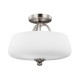 Lampada da soffitto rotonda in acciaio con diffusore in vetro con 3 lampadine
