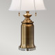 Lampada da tavolo classica con struttura in acciaio e paralume in tessuto