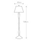 Lampada da terra in acciaio con paralume in tessuto da design classico a 1 luce